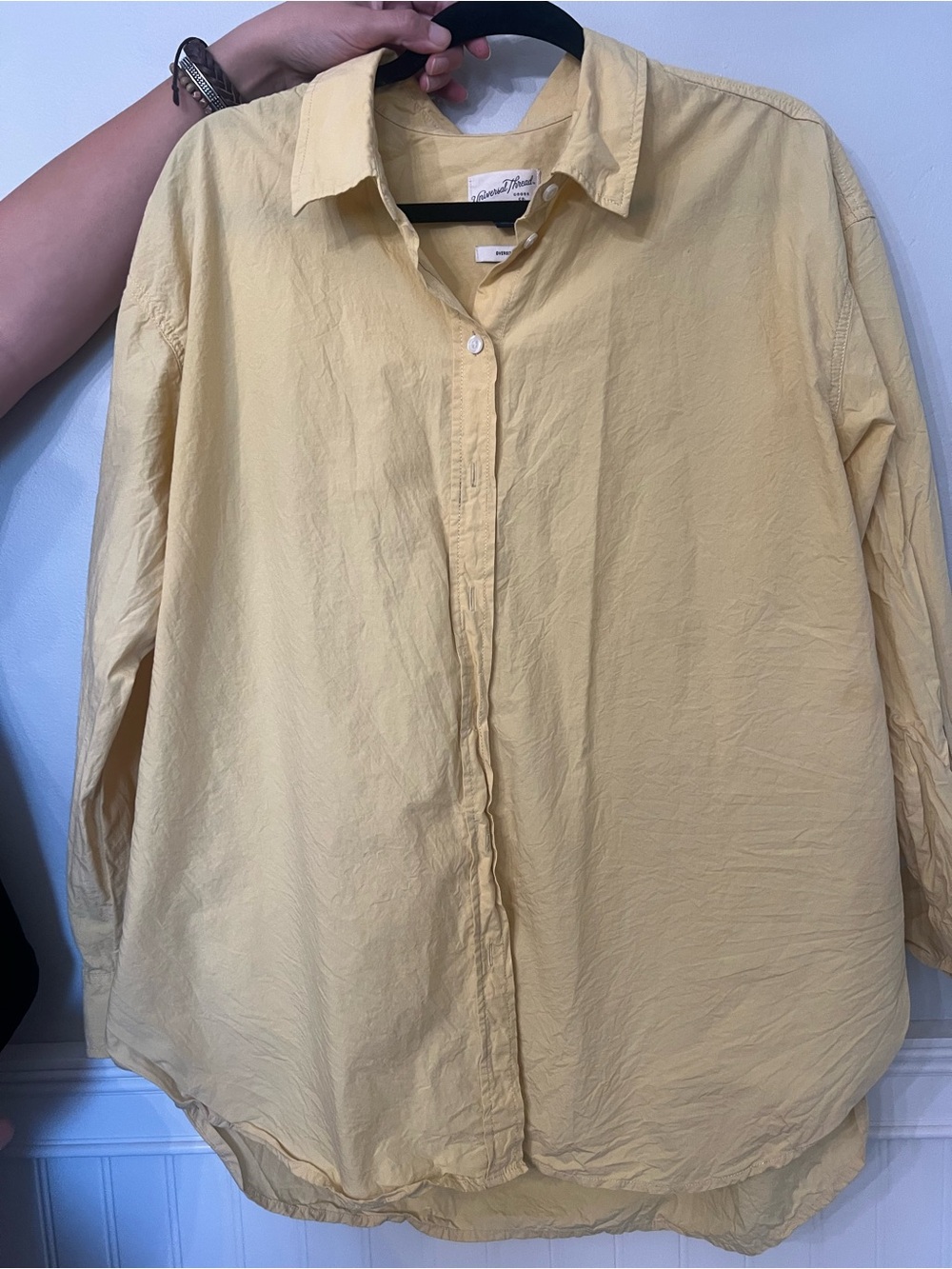 Light Yellow women’s  Button-Down Shirt by